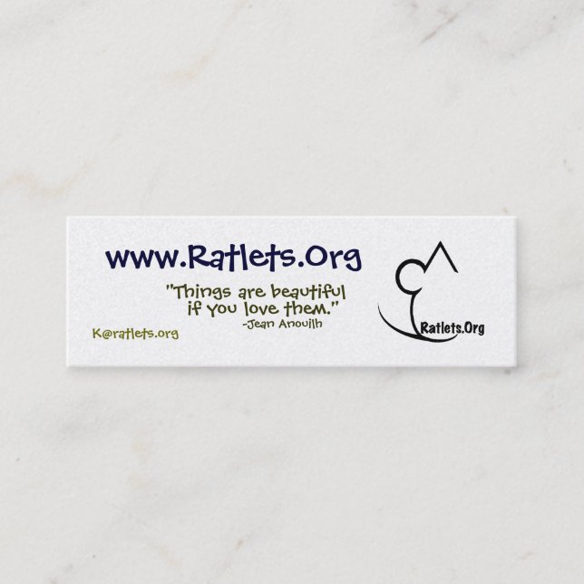 De Visita Mini Ratlets pouco cartão (Frente)