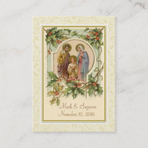 De Visita Natal católico que Wedding o cartão santamente d