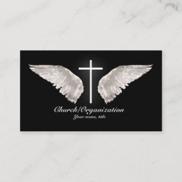 De Visita O anjo transversal branco religioso voa o cartão