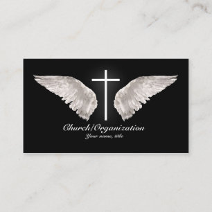De Visita O anjo transversal branco religioso voa o cartão