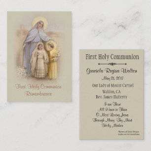 De Visita O cartão santamente católico da menina para o