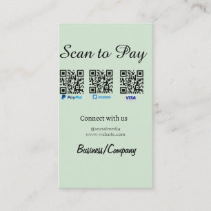 De Visita paypal venmo cartão visa scan para pagar QR mídia