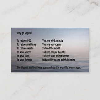 De Visita Por que vai o Vegan?  Negócio-tipo cartão