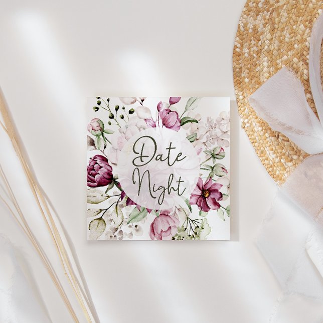 De Visita Quadrado Cartão Noturno Rosa Brilhante Rosa (Criador carregado)