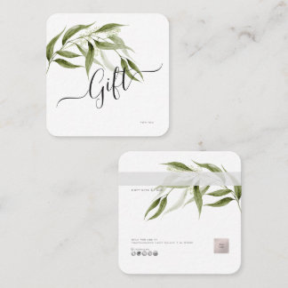 De Visita Quadrado Cartão Presente Eucalipto Minimalista PixDezines