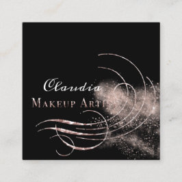 De Visita Quadrado Maquiagem Salon Artist Nomeação Cartão Rosa Brilha