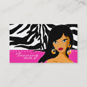 De Visita Rosa étnico Tanning da mulher da zebra do cartão