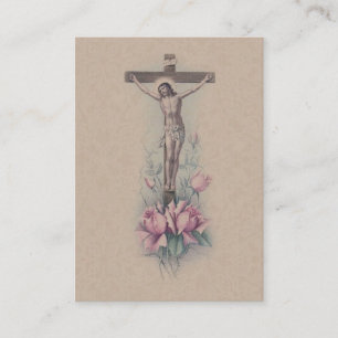 De Visita Rosas Crucified do rosa do cristo " SEU" cartão