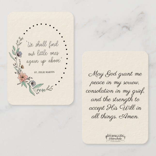 De Visita Rua. Zelie Martin Consolation Misriage - Cartão Sa (Frente/Verso)