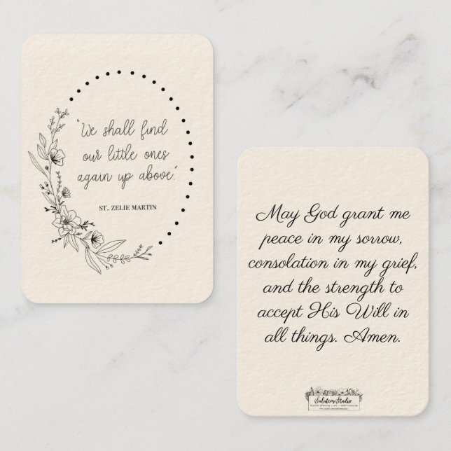 De Visita Rua. Zelie Martin Consolation Misriage - Cartão Sa (Frente/Verso)