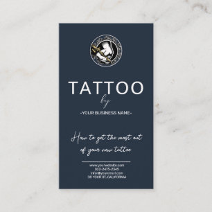De Visita Tatuagem Instruções pós-tratamento Cartão com Logo