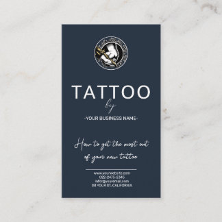 De Visita Tatuagem Instruções pós-tratamento Cartão com Logo