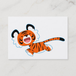 De Visita Tigre bonito dos desenhos animados no cartão do