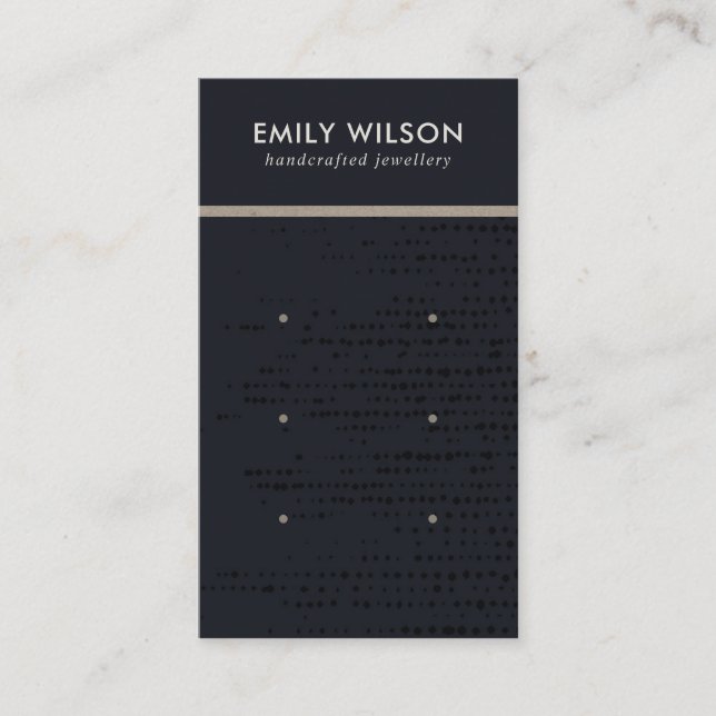 DE VISITA URBAN BLACK KRAFT DOTS 3 STUD EARRPLAD CARTÃO (Frente)