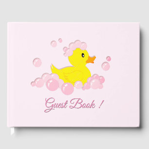 De Visitas Bolha Rosa Bath Baby Girl Chá Livro Convidado