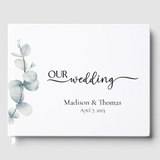 De Visitas Elegância Simples - Eucalyptus - Livro Convidado