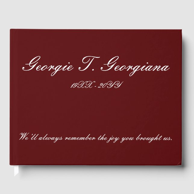 De Visitas Elegante e Feliz Livro Funeral (Frente)