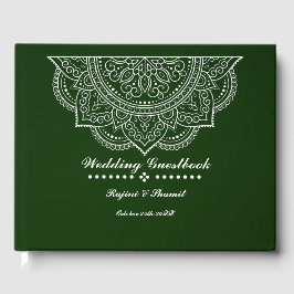 De Visitas Elegante Livro Verde Paisley Mandala