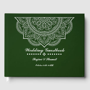 De Visitas Elegante Livro Verde Paisley Mandala