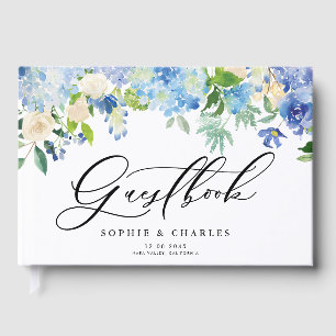 De Visitas Hydrangeas azuis da aguarela que Wedding o livro