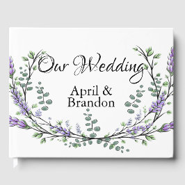 De Visitas Lavanda Eucalyptus watercolor — livro convidado