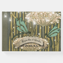 De Visitas Lilypad Dragonfly Art Deco Livro Convidado