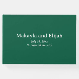 De Visitas Livro Branco sobre Casamento Minimalista Verde