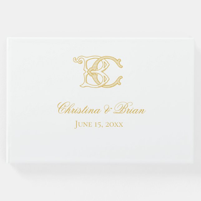 De Visitas Livro Convidado BC Monograma ou CB Monograma (Frente)