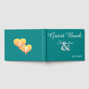 De Visitas Livro do casamento do verde da cerceta dos