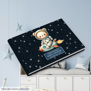 De Visitas Tema espacial Bebê Menino Livro Guest Urso