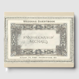 De Visitas Vintage marfim romântica olha o livro convidado