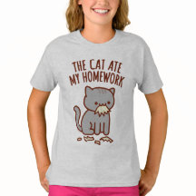 De Volta À Camiseta Da Escola - "O GATO COMEU MINH