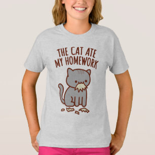De Volta À Camiseta Da Escola - "O GATO COMEU MINH