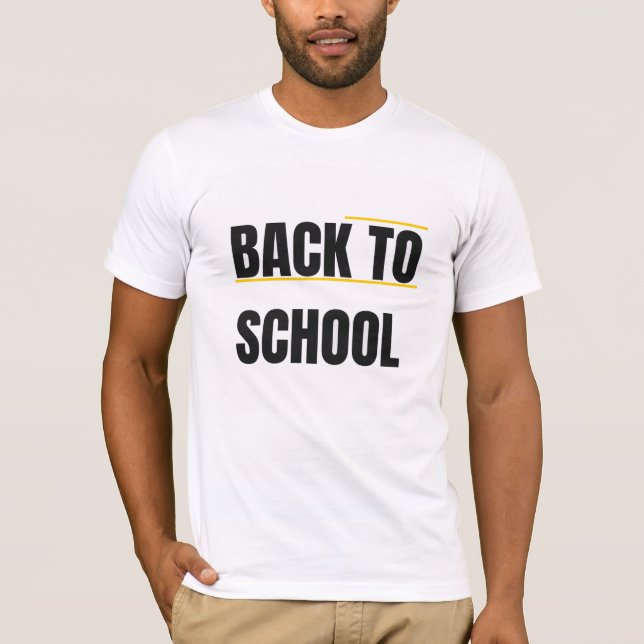 De volta à camiseta escolar - Diversão e Na moda p (Frente)