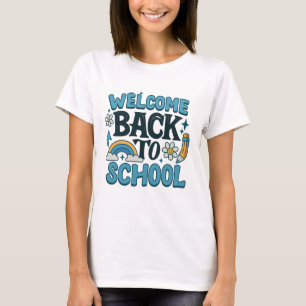 De volta à camiseta escolar para mulheres - Bonita