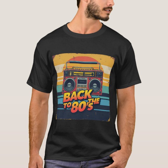 De volta à camiseta Gen X Boombox dos anos 80 (Frente)