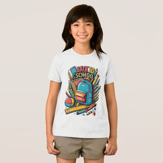 De volta à escola 2025 - Engraçado e estudante de  (Frente Completa)