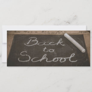 De volta à escola numa ardósia escolar antiga