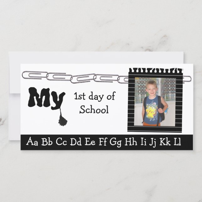 De volta ao cartões de fotos escolar (Frente)