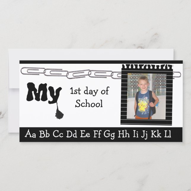 De volta ao cartões de fotos escolar (Frente)