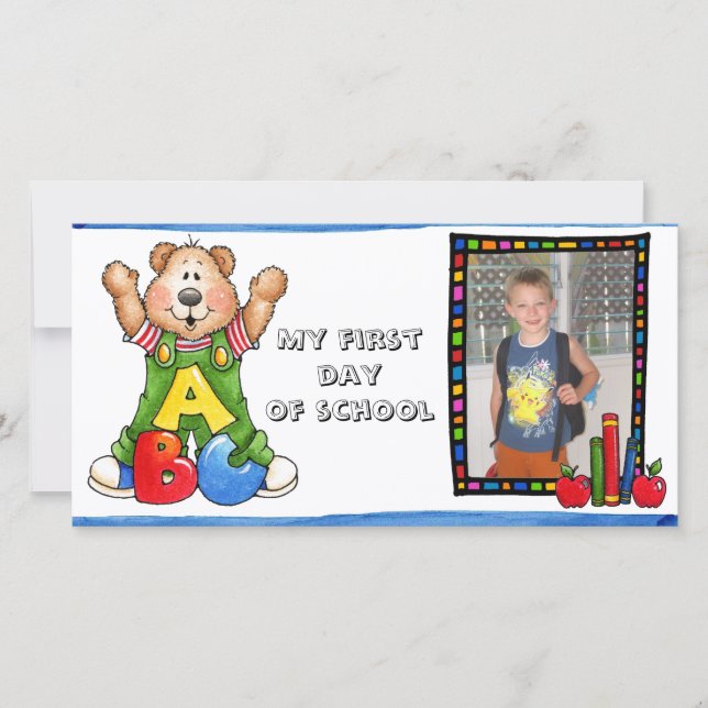 De volta ao cartões de fotos escolar (Frente)