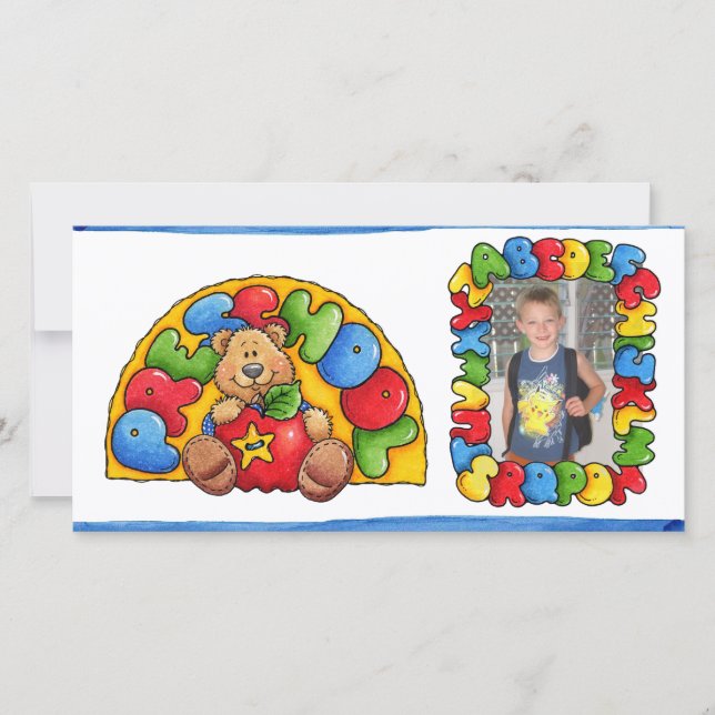 De volta ao cartões de fotos escolar (Frente)