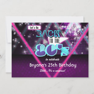 DE VOLTA AO Convite de festas Anos 80 Dançarino GL