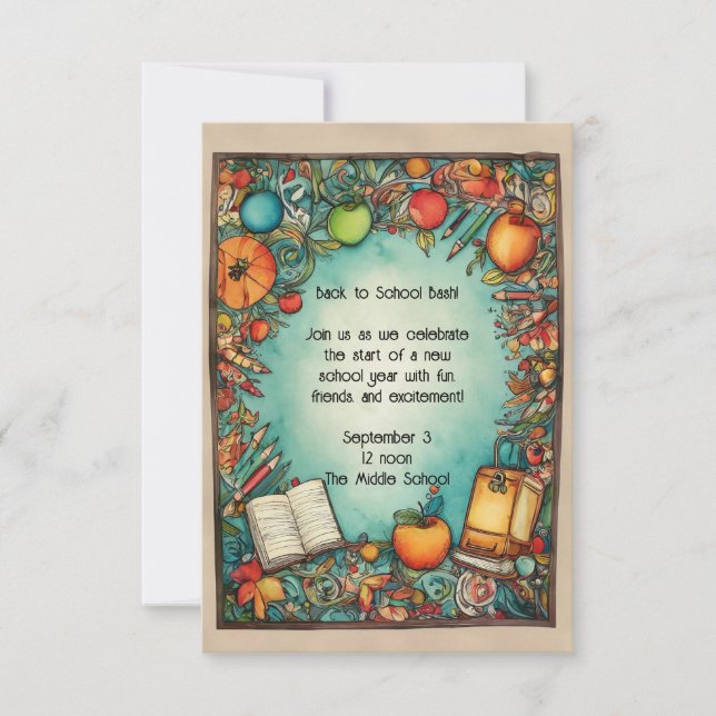 De volta ao Convite de festas escolar (Frente)