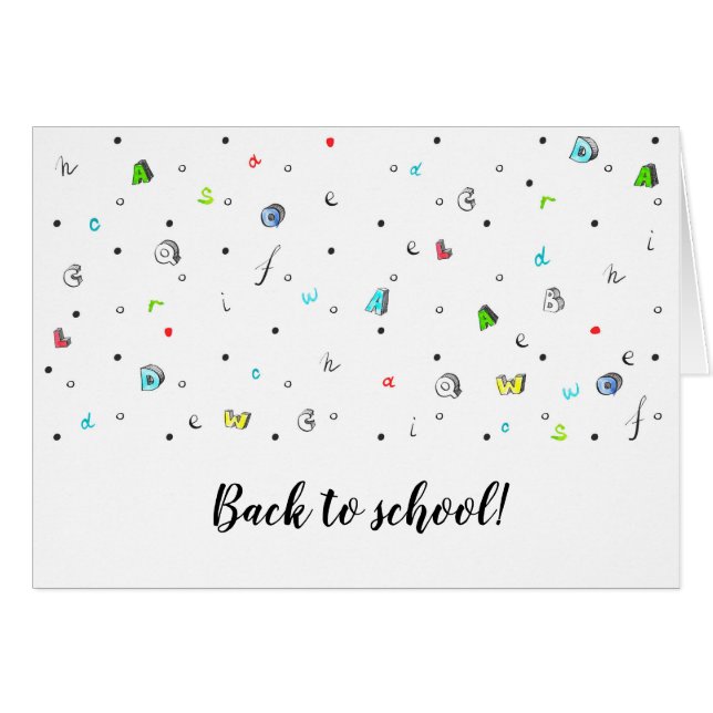 De volta para o cartão de saudação da escola. (Frente Horizontal)