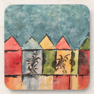 Deanna Day Abstrato Casas de Porta copos Vibrantes