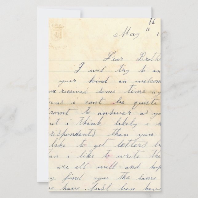 Dear Brother Scrapbook Paper (Frente)