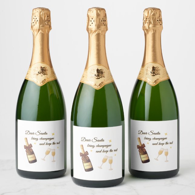 Dear Santa Champagne Design (Garrafas)
