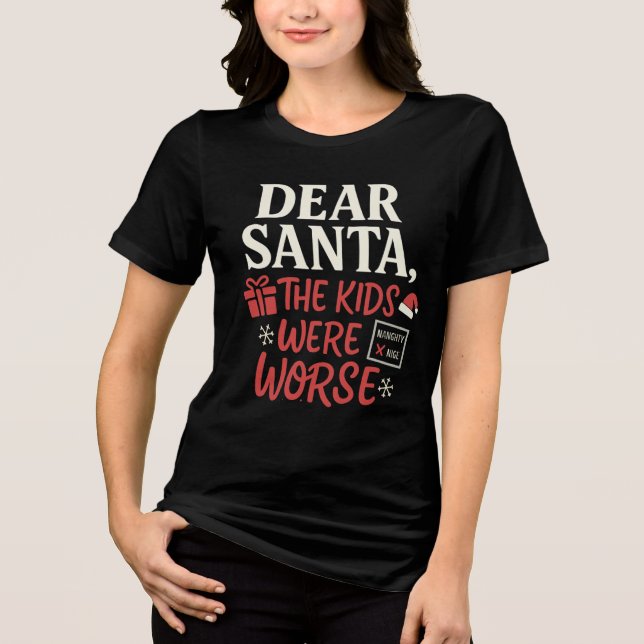 Dear Santa Naughty List Mom Shirt (Frente)