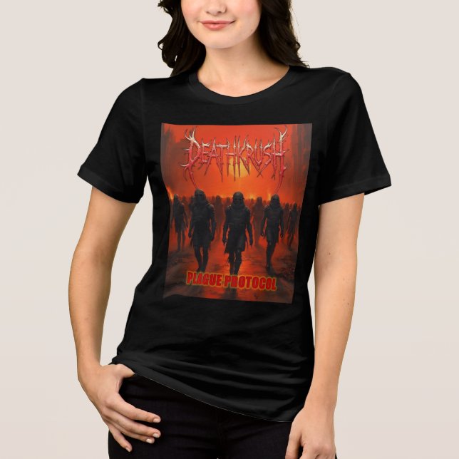 Deathkrush - Canvas T-shirt Plague protocol female (Frente)